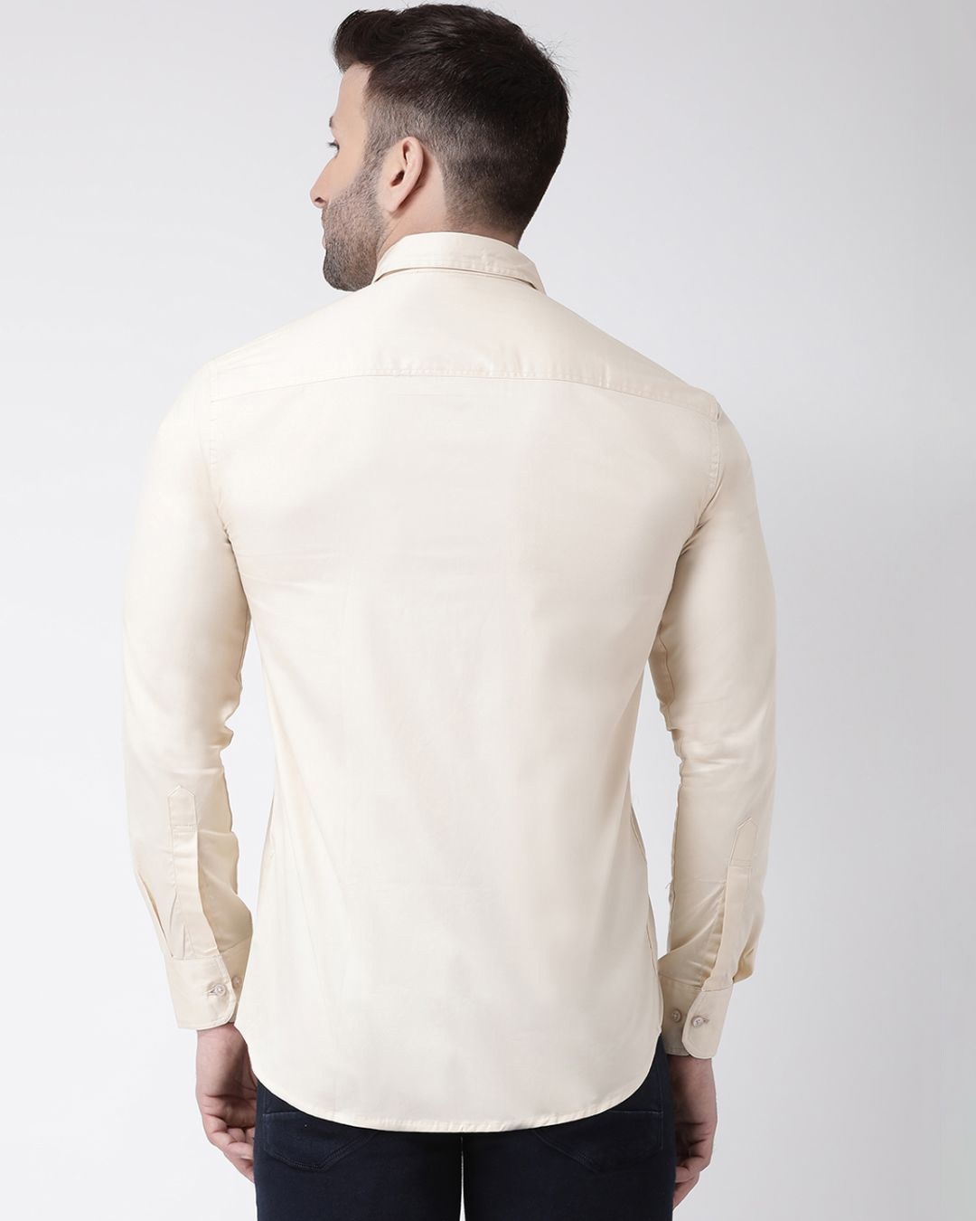 Buy Men's Cream Slim Fit Shirt for Men Cream Online at Bewakoof