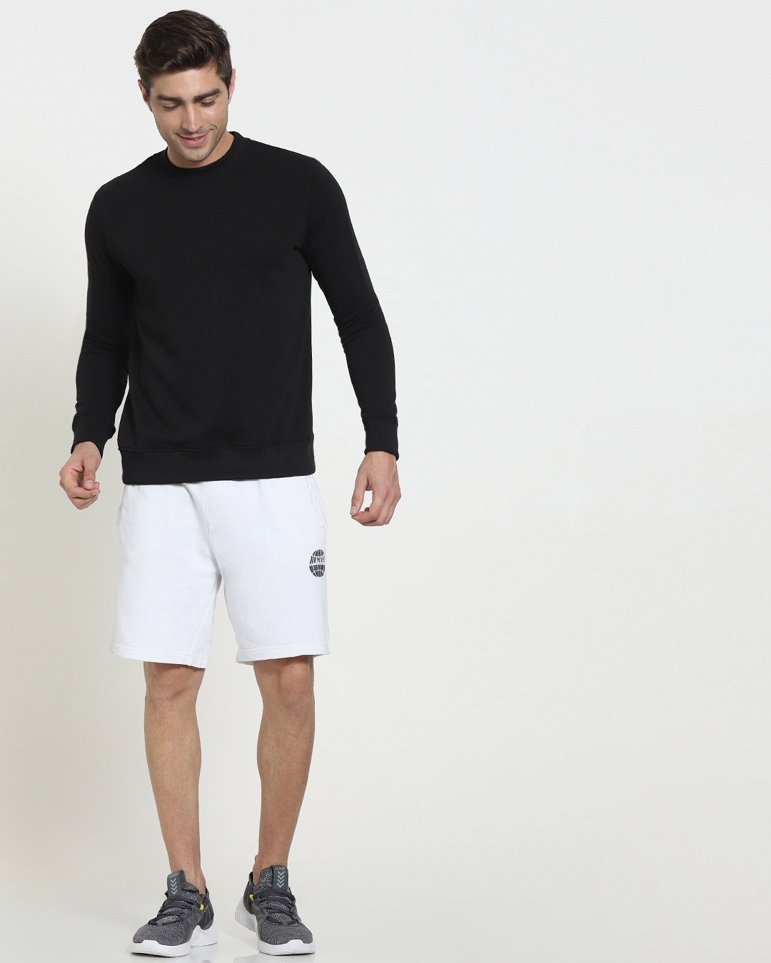Shop Men's Crewneck Solid Black Sweatshirt-Full