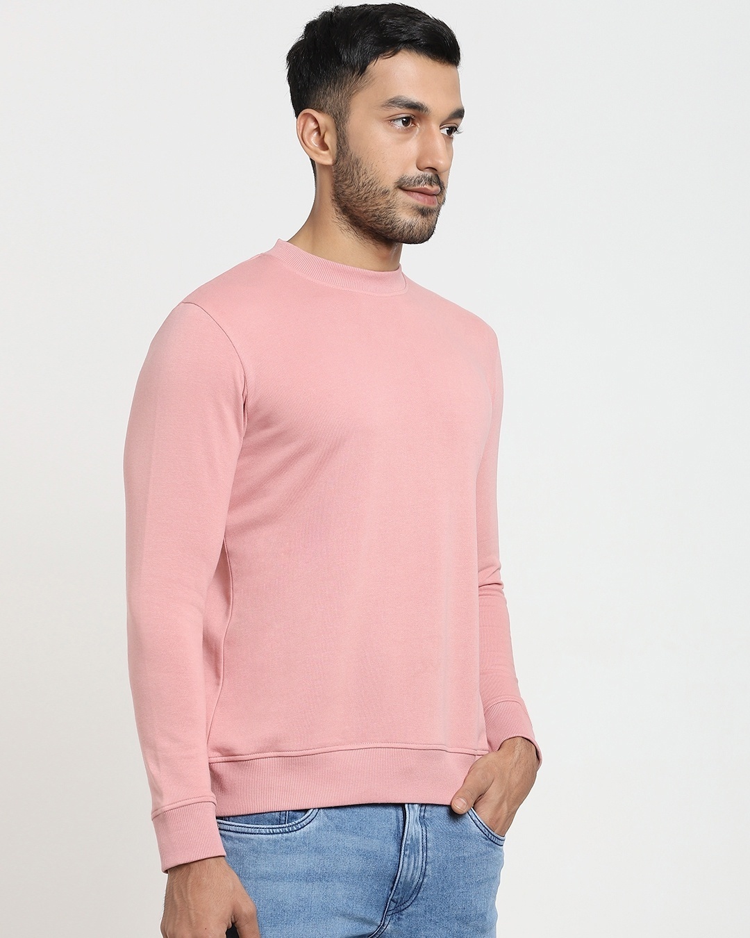Shop Men's Pink Crew Neck Sweatshirt-Design