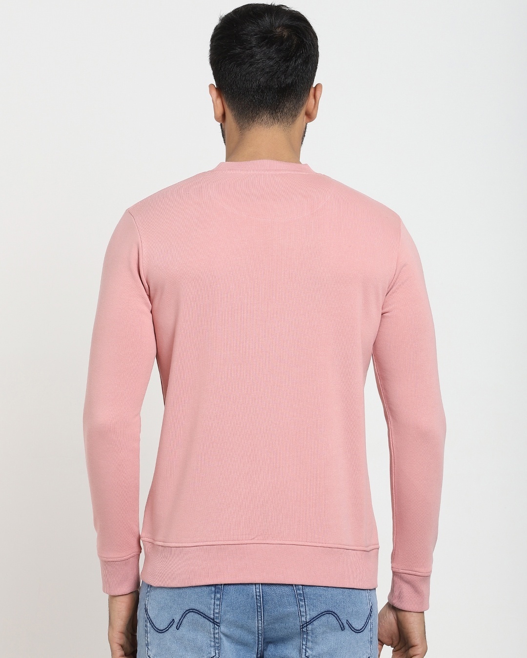 Shop Men's Pink Crew Neck Sweatshirt-Full