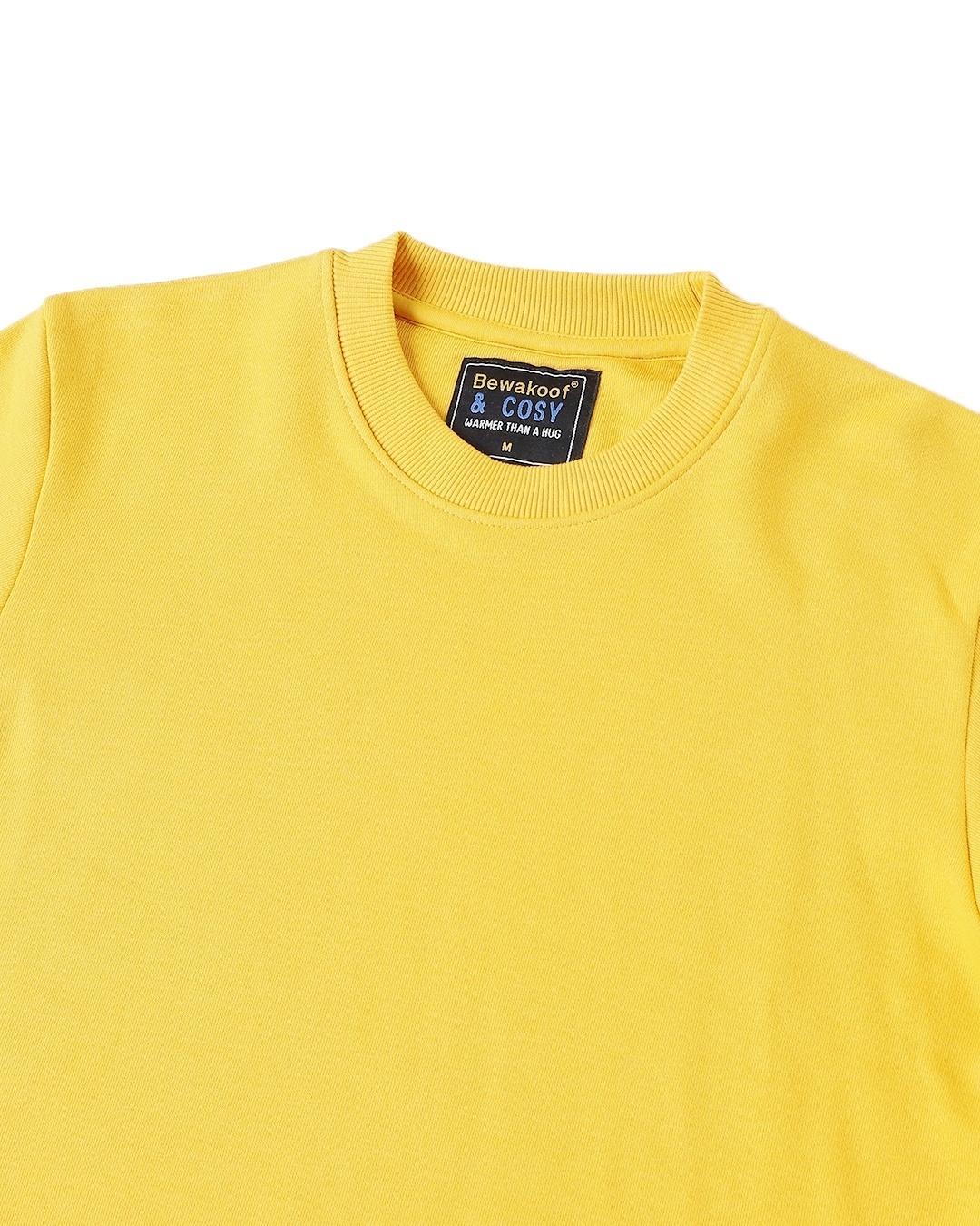 Shop Men's Crewneck Solid Yellow Sweatshirt