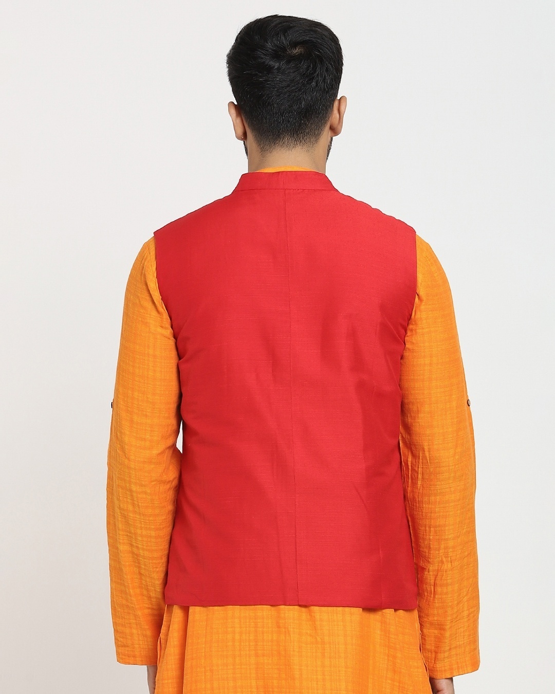 Shop Men's Red Nehru Jacket-Full