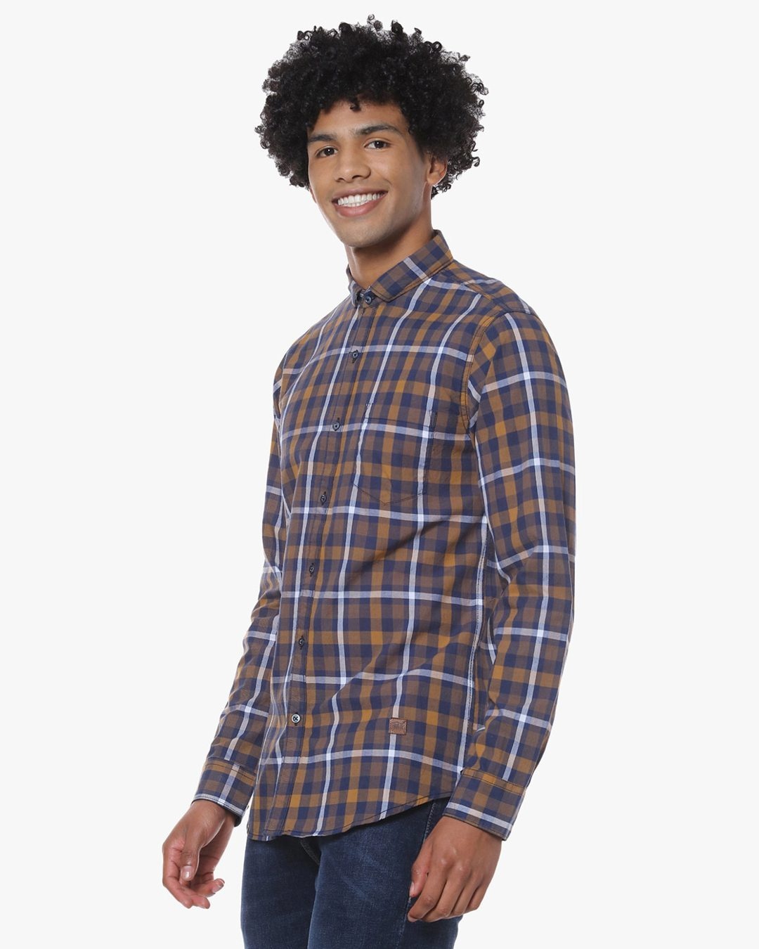 Shop Men's Full Sleeve Checkered Casual Shirt-Back