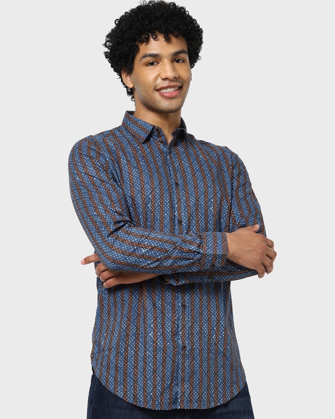 Shop Men's Full Sleeves Printed Relaxed Fit Shirt-Back