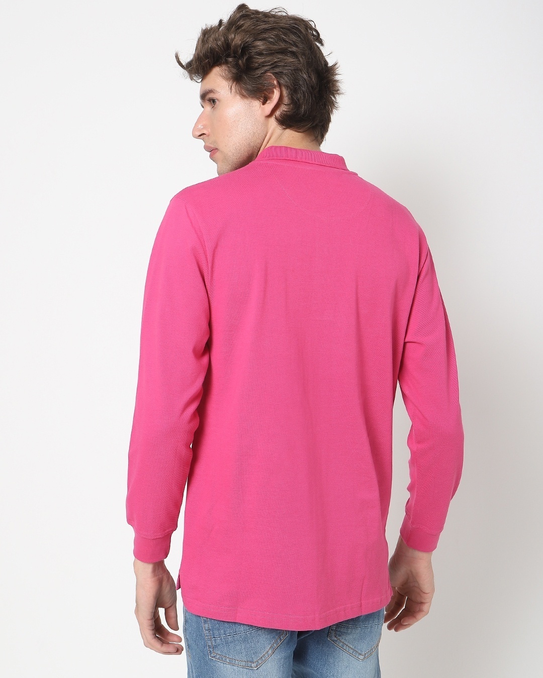 Shop Men's Fushia Pink Polo T-shirt-Design