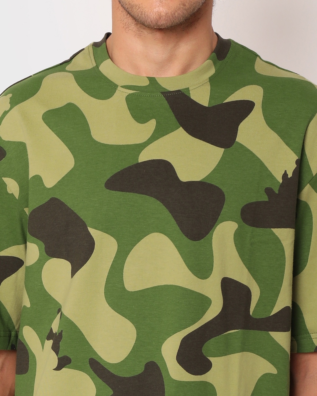 Buy Men's Green Camouflage Oversized Tshirt for Men Olive Camouflage