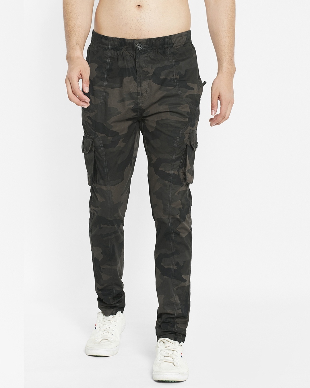 Pure Cotton Camouflage Cargo Trousers