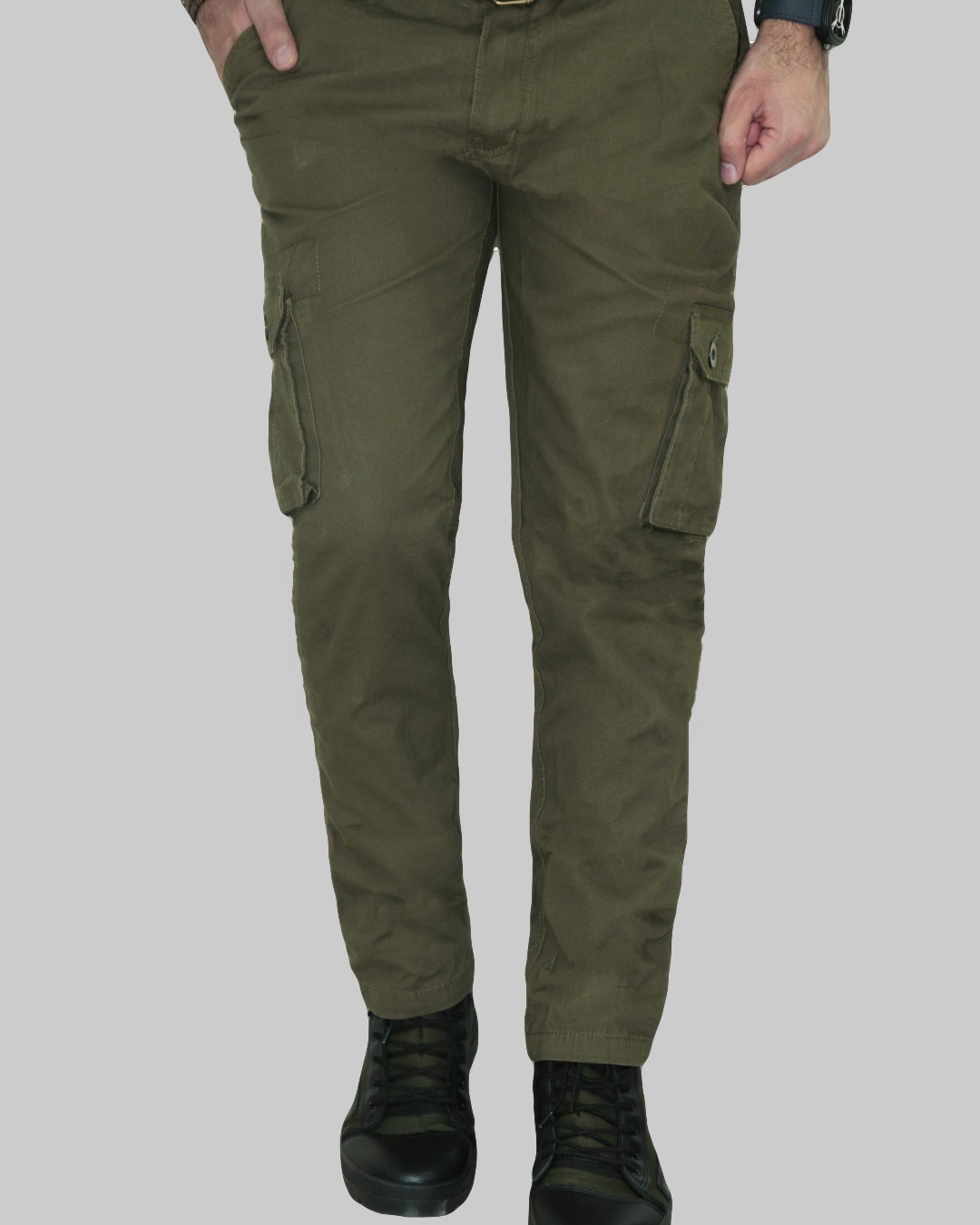 Buy Krystle Boy's Cotton Solid Olive Green Relaxed Fit Zipper DORI Slim fit  Cargo Jogger Pants (Olive Green, 30) at Amazon.in