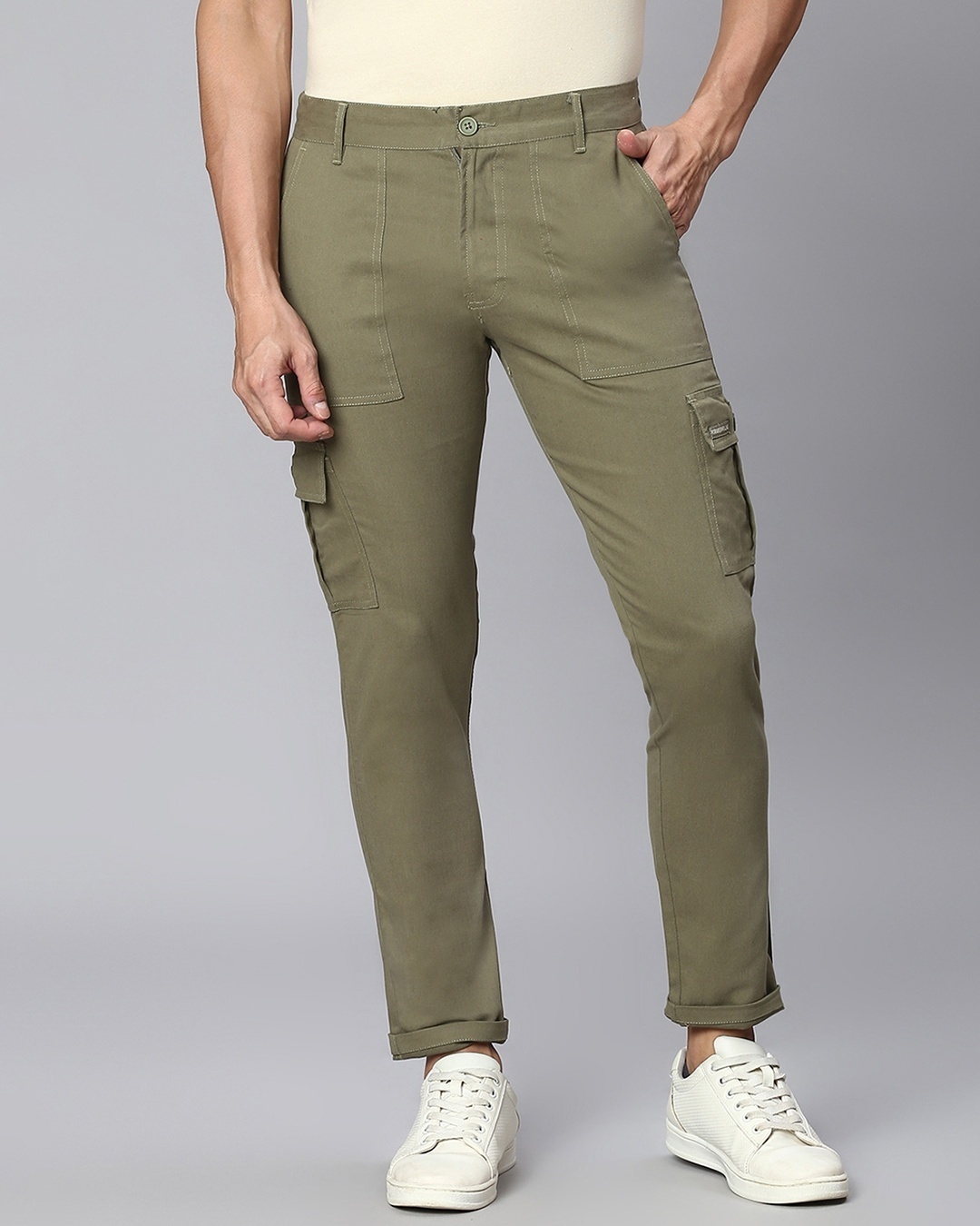 PLEASE - THE TROUSERS Cargo Trousers Olive Green for boys | NICKIS.com