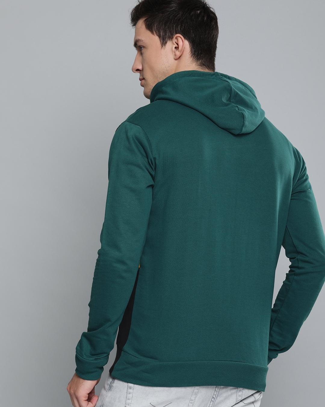 Buy Men's Green Color Block Hoodie for Men Green Online at Bewakoof
