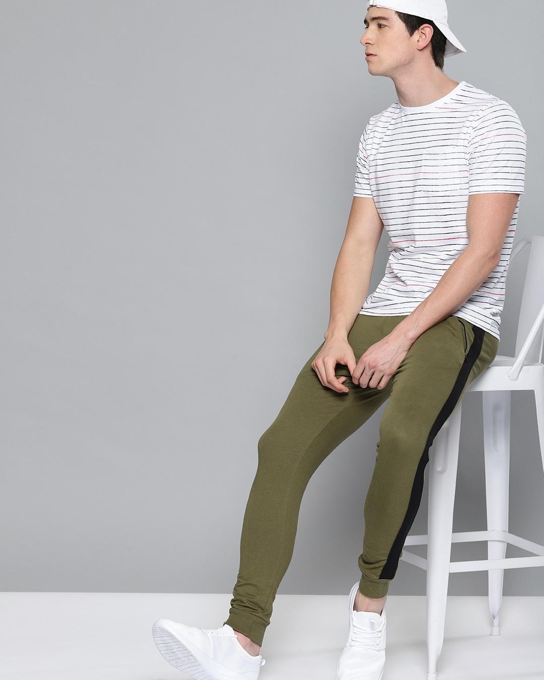 Buy Men's Green Color Block Joggers for Men Green Online at Bewakoof