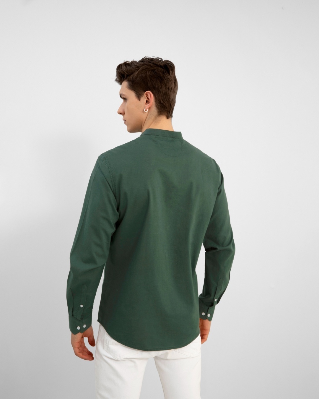 Shop Men's Green Cotton Slim Fit Shirt-Design