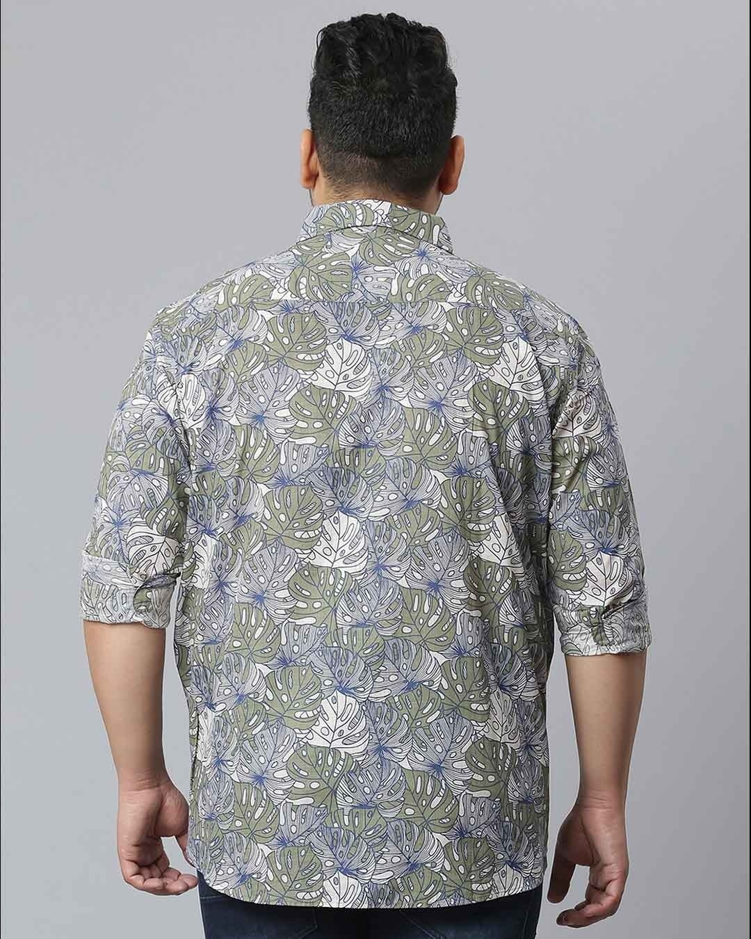 Shop Men's Green Graphic Design Stylish Casual Shirt-Back