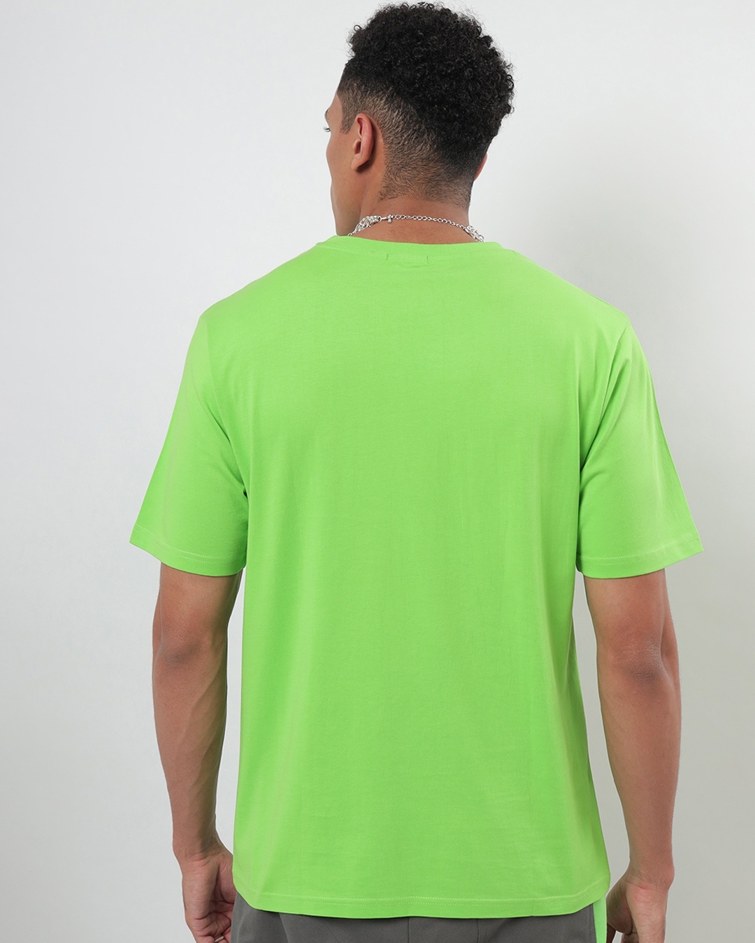 Shop Men's Green Gymedari Graphic Printed Oversized Fit T-shirt-Back