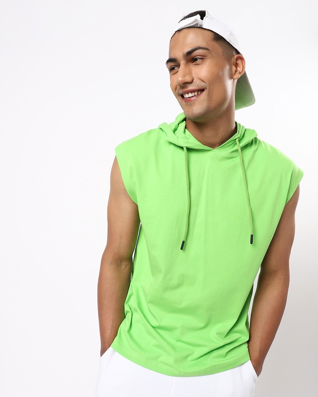 Shop Men's Green Hoodie T-shirt-Front