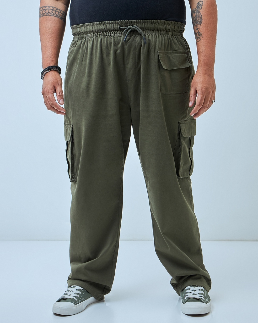 Men Loose Fit Drawstring Cargo Trousers Work Pants Pocket Casual L-6XL Big  Size | eBay