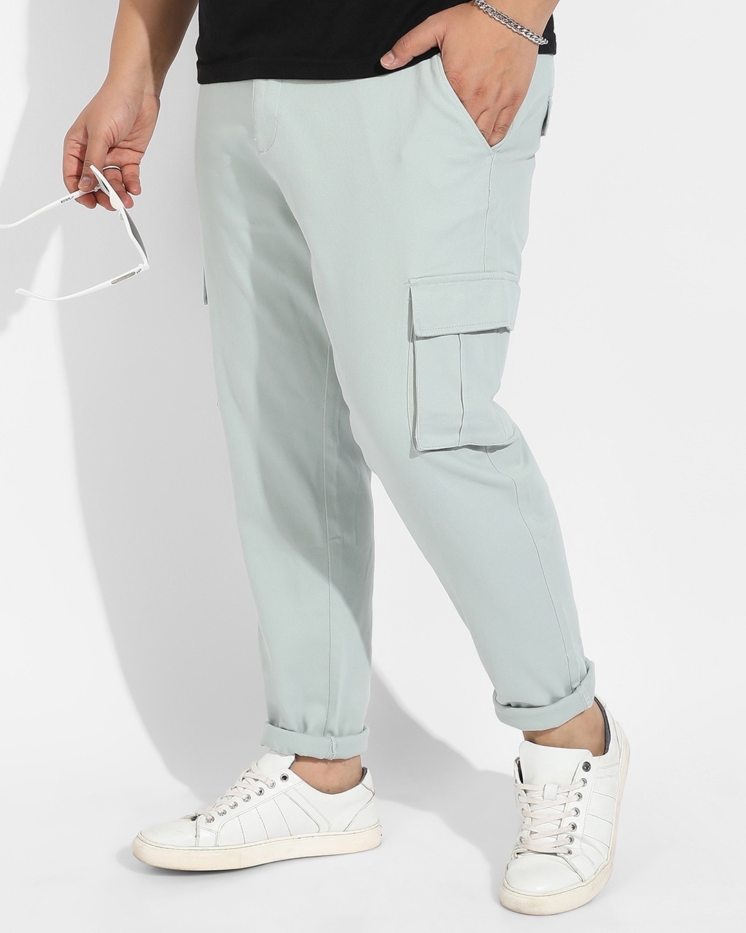 Buy JOHN PRIDE Men Plus Size Classic Silver Regular Fit Formal Trousers(JPTR22010J_42)  at Amazon.in