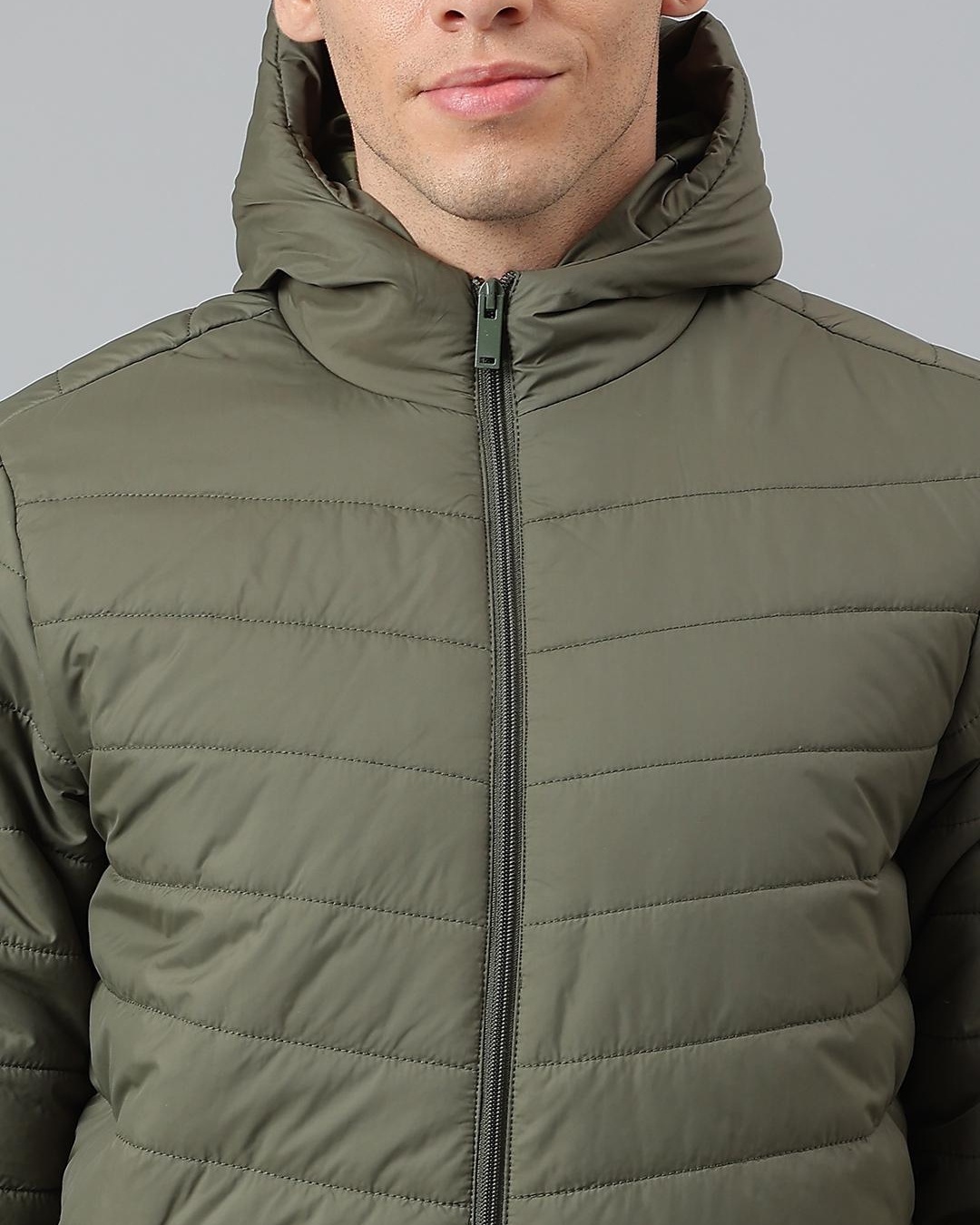 Buy Men's Green Puffer Hooded Jacket for Men Green Online at Bewakoof