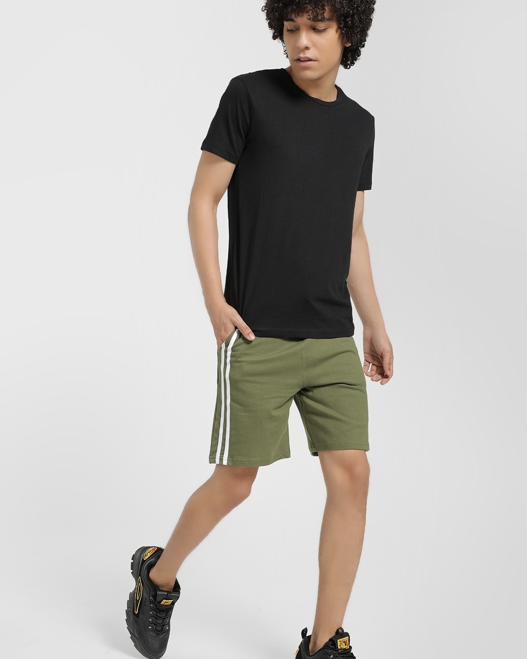 Buy Men's Green Side Striped Shorts for Men Green Online at Bewakoof