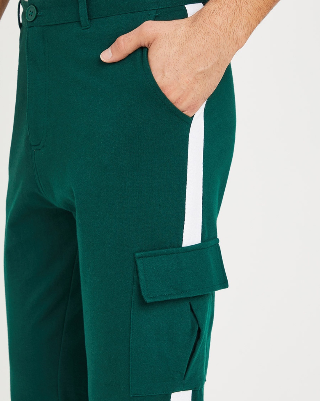 Buy Men's Green Side Striped Tapered Fit Chinos for Men Green Online at