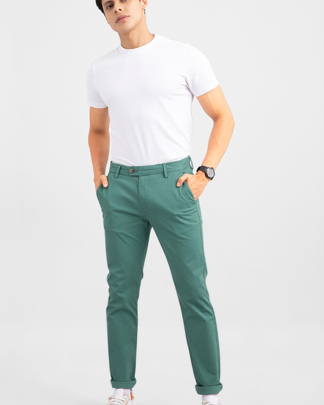 Shop Men's Green Slim Fit Chinos