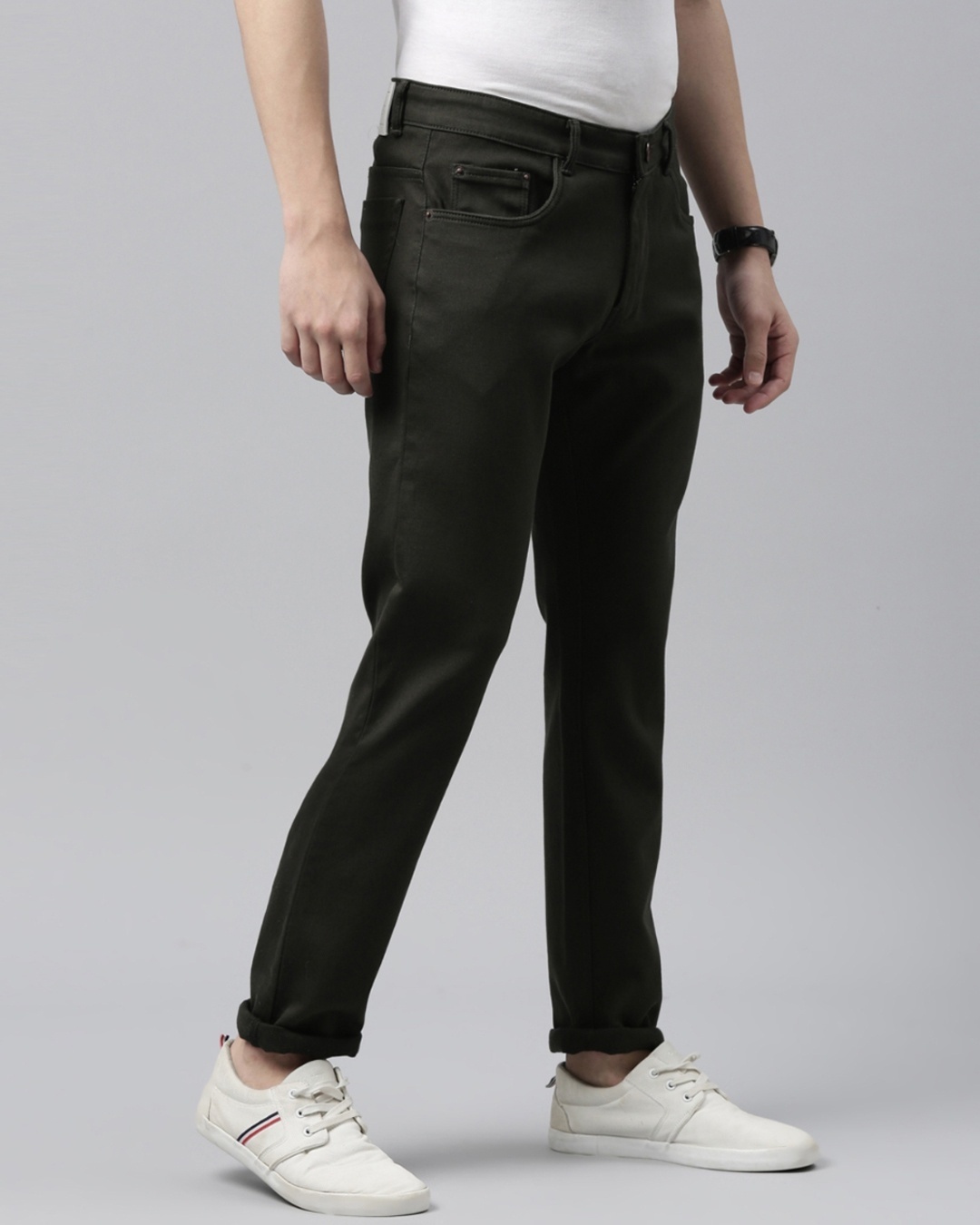 Shop Men's Green Slim Fit Mid-Rise Jeans-Back