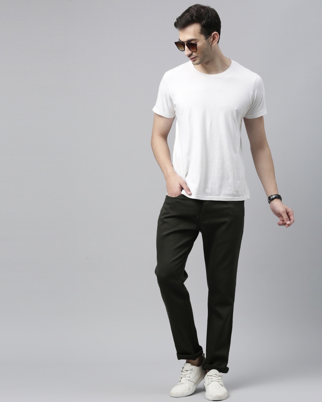 Shop Men's Green Slim Fit Mid-Rise Jeans