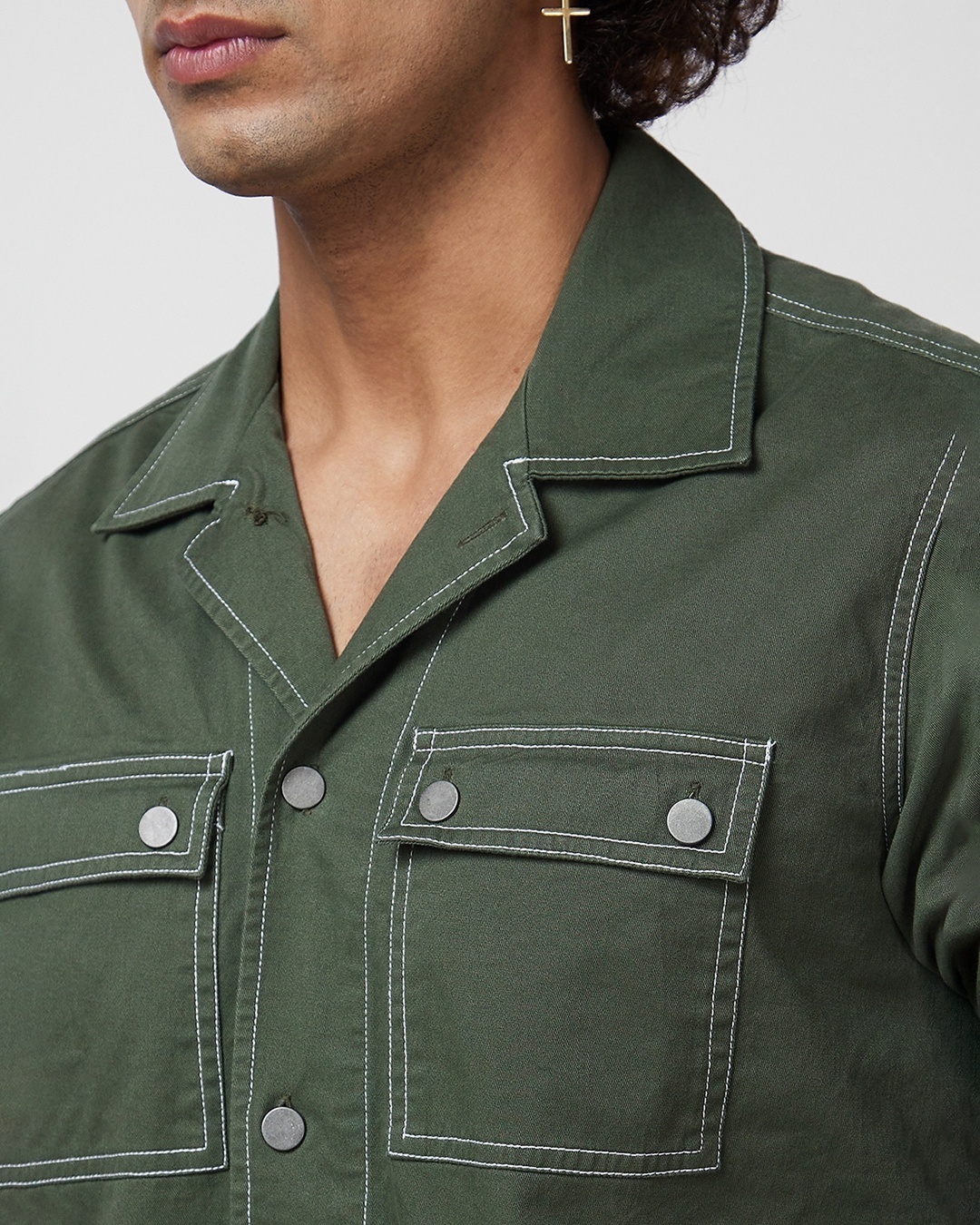 Buy Men's Green Slim Fit Shacket Online at Bewakoof