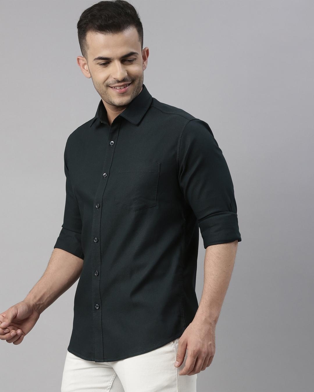 Shop Men's Green Slim Fit Shirt-Design