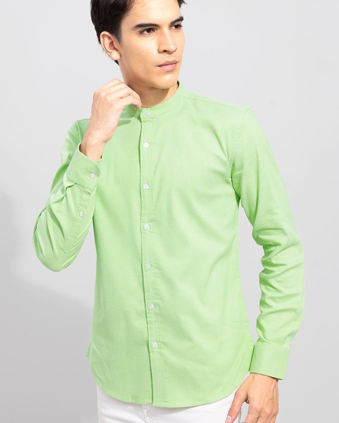 Buy Men s Green Slim Fit Shirt For Men Green Online At Bewakoof