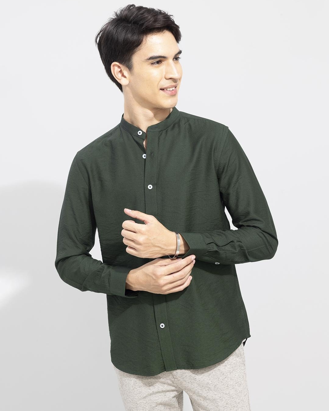 Buy Men's Green Slim Fit Shirt for Men Green Online at Bewakoof