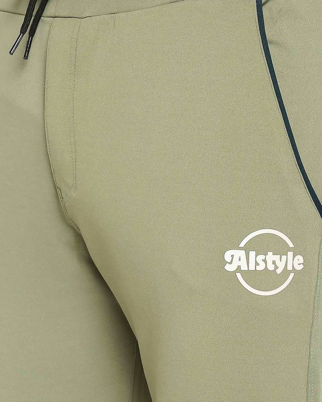 Shop Men's Green Solid Regular Fit Trackpant
