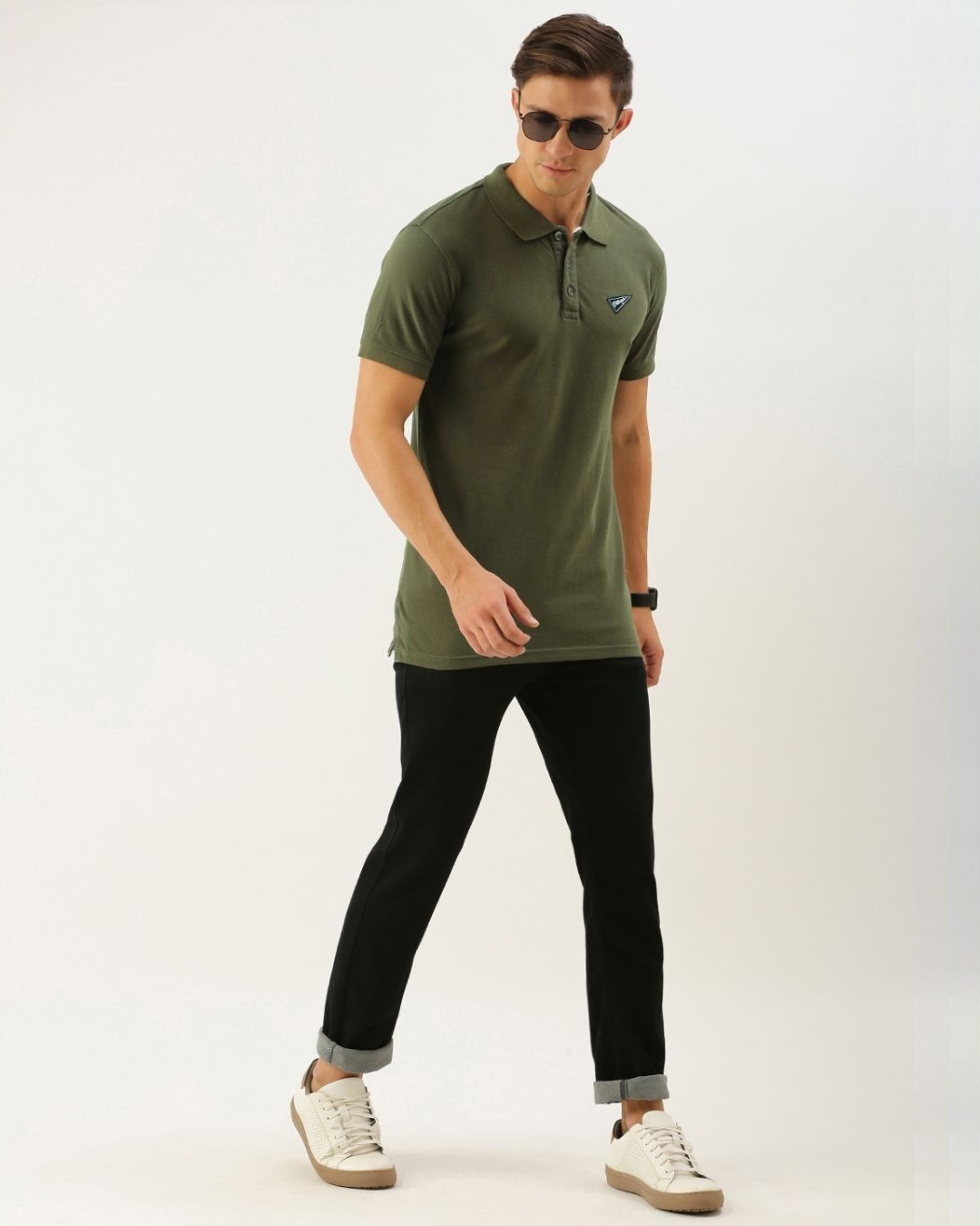 Shop Men's Green Solid T-shirt