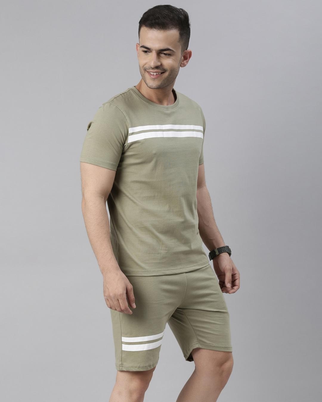 Buy Men's Green Striped Co-ord Set Online in India at Bewakoof