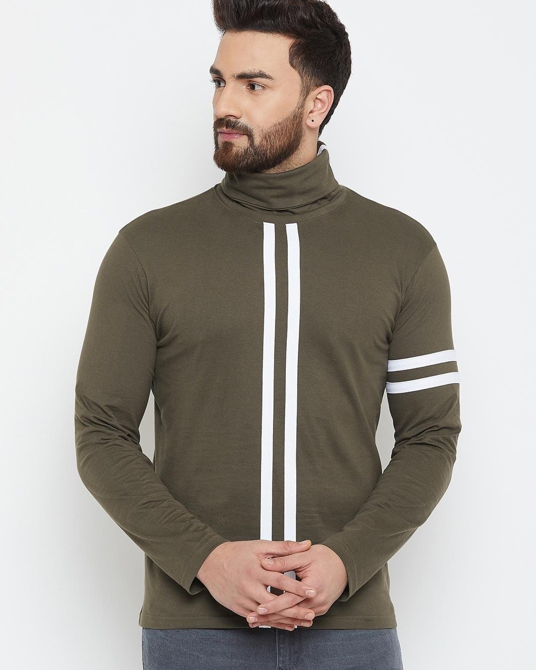 Buy Men's Green Striped Tshirt for Men Green Online at Bewakoof