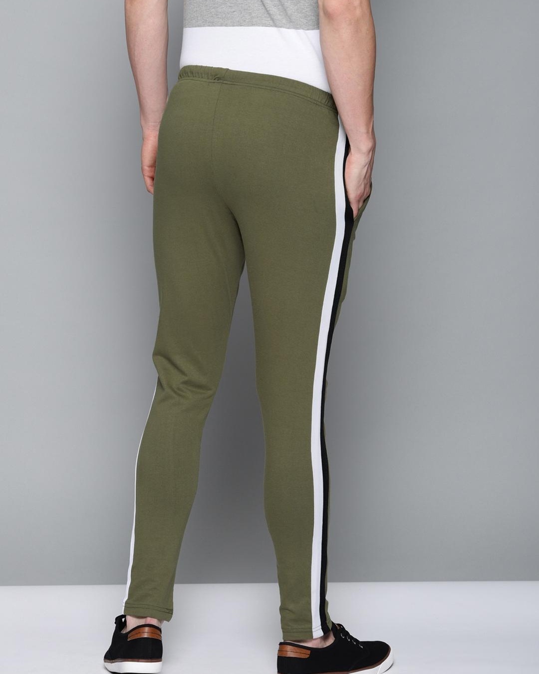 Buy Men's Green Striped Track Pants for Men Green Online at Bewakoof