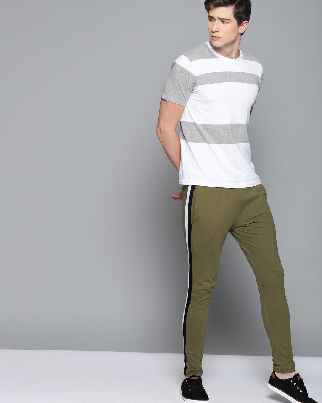 Buy Men's Green Striped Track Pants for Men Green Online at Bewakoof