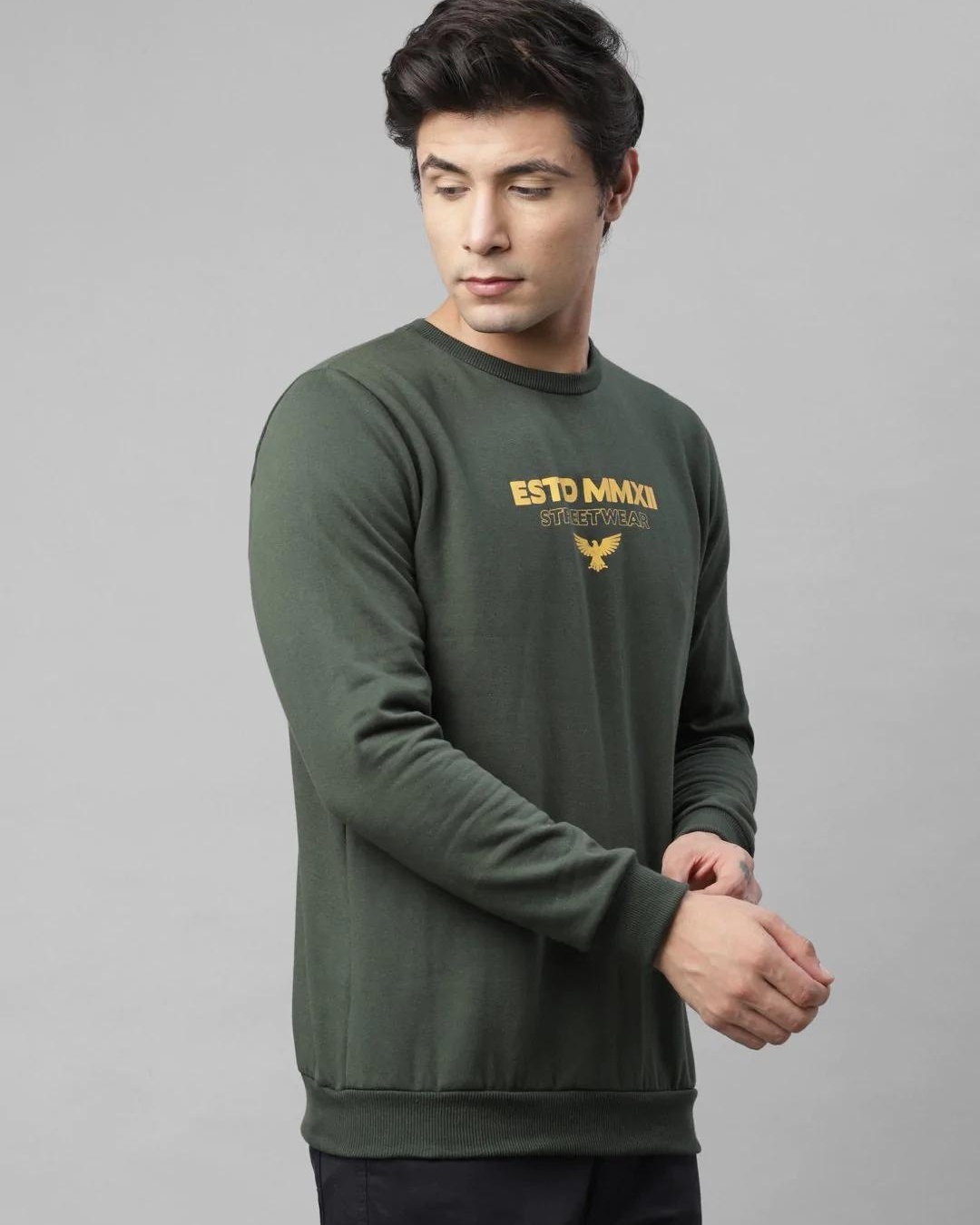 Shop Men's Green Typography Sweatshirt-Design