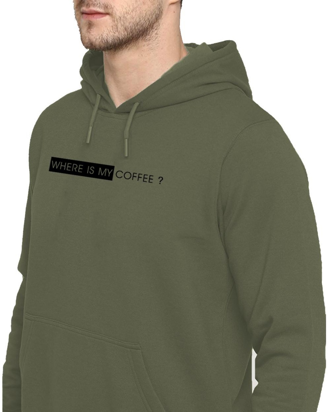 Buy Mens Green Where Is My Coffee Typography Hoodie For Men Green Online At Bewakoof