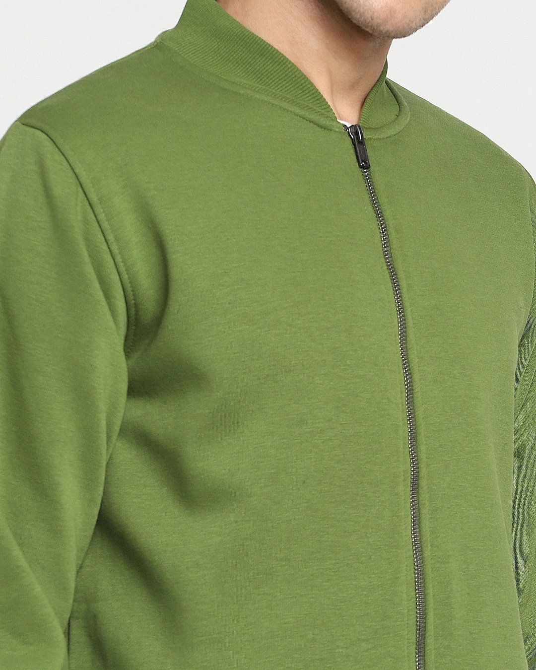 Shop Men's Green Zipper Bomber Jacket