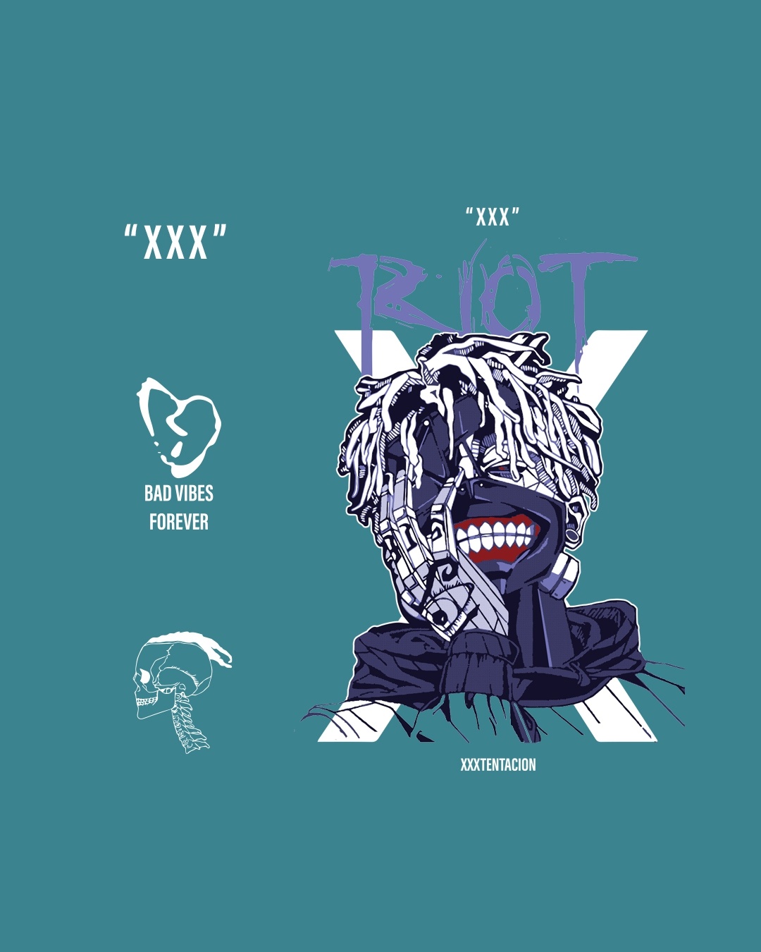 Buy Men's Green Riot XXX Tentacion Graphic Printed Oversized Sweatshirt ...