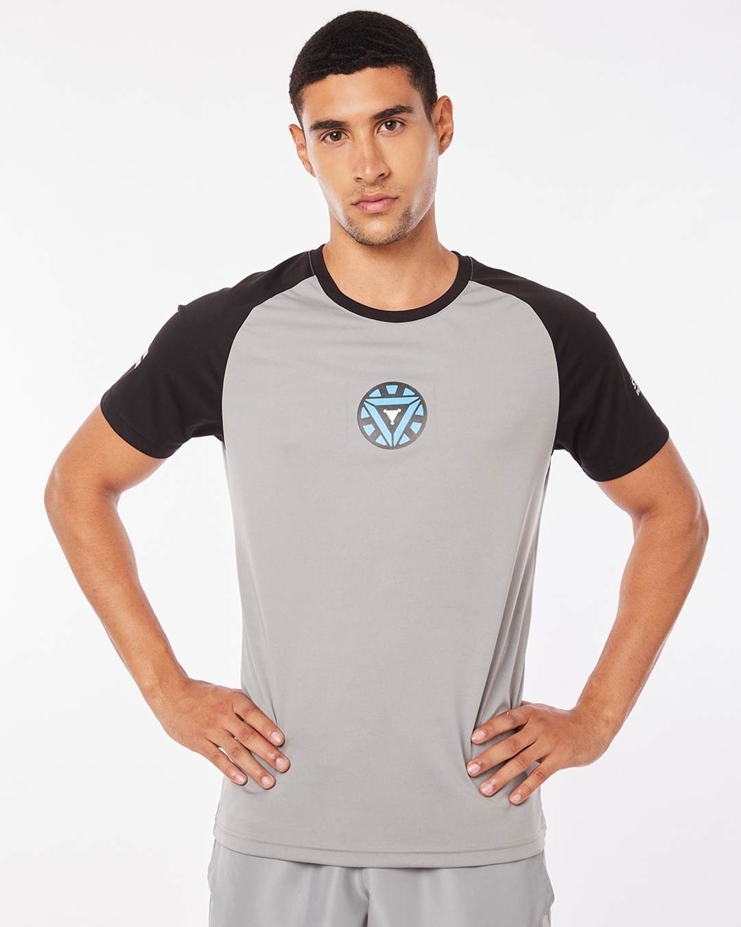 Shop Men's Grey Arc Reactor Training T-shirt-Front