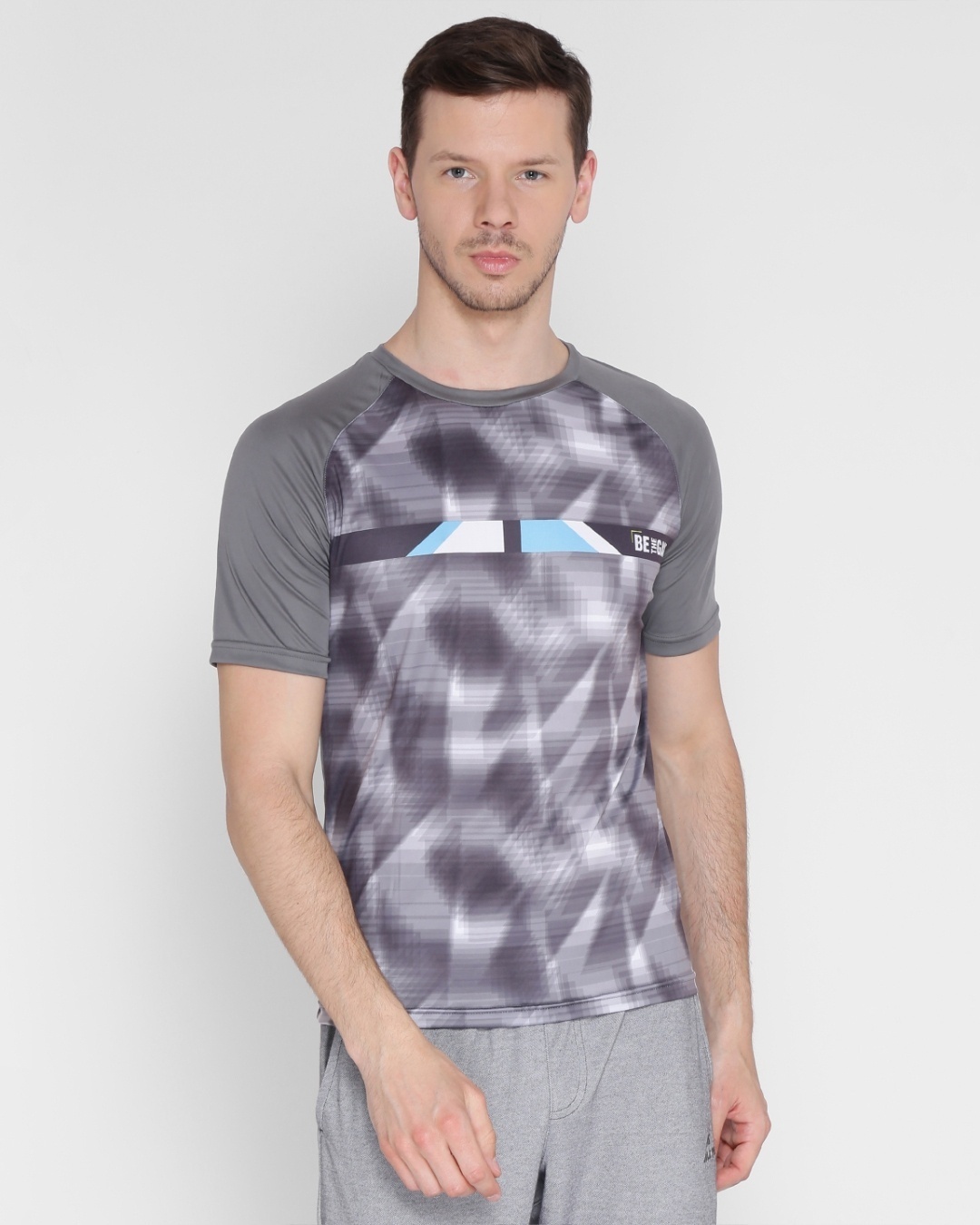 Shop Men's Grey Be The Game Printed Slim Fit T-shirt-Front