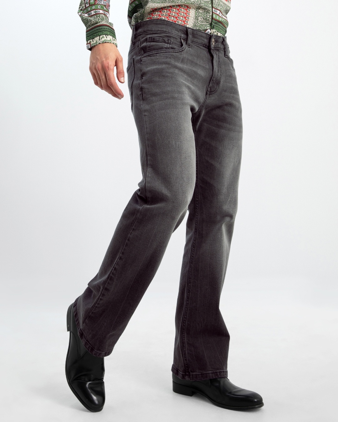 Buy Men's Grey Bootcut Oversized Jeans for Men Grey Online at Bewakoof