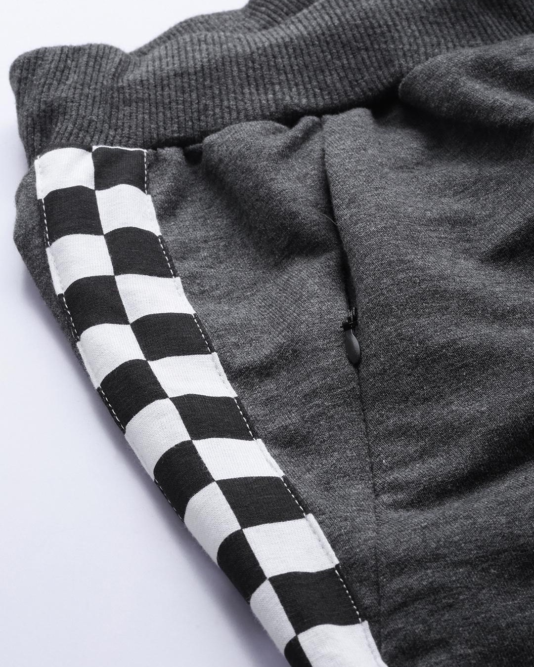 grey checked joggers