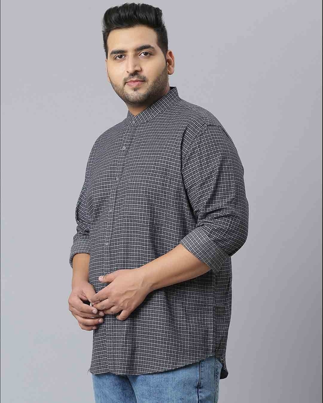 Shop Men's Grey Checks Stylish Full Sleeve Casual Shirt-Design