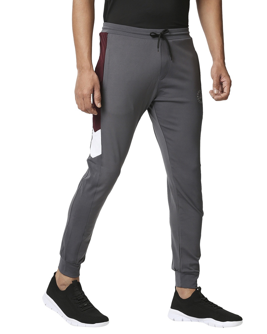 Shop Men's Grey Color Block Slim Fit Joggers-Design
