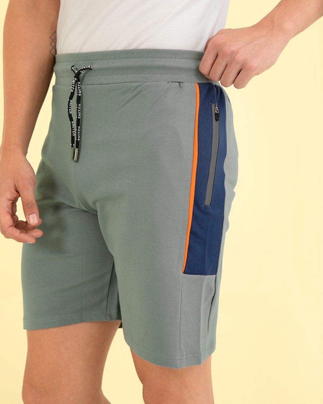 Shop Men's Grey Color Block Sports Shorts