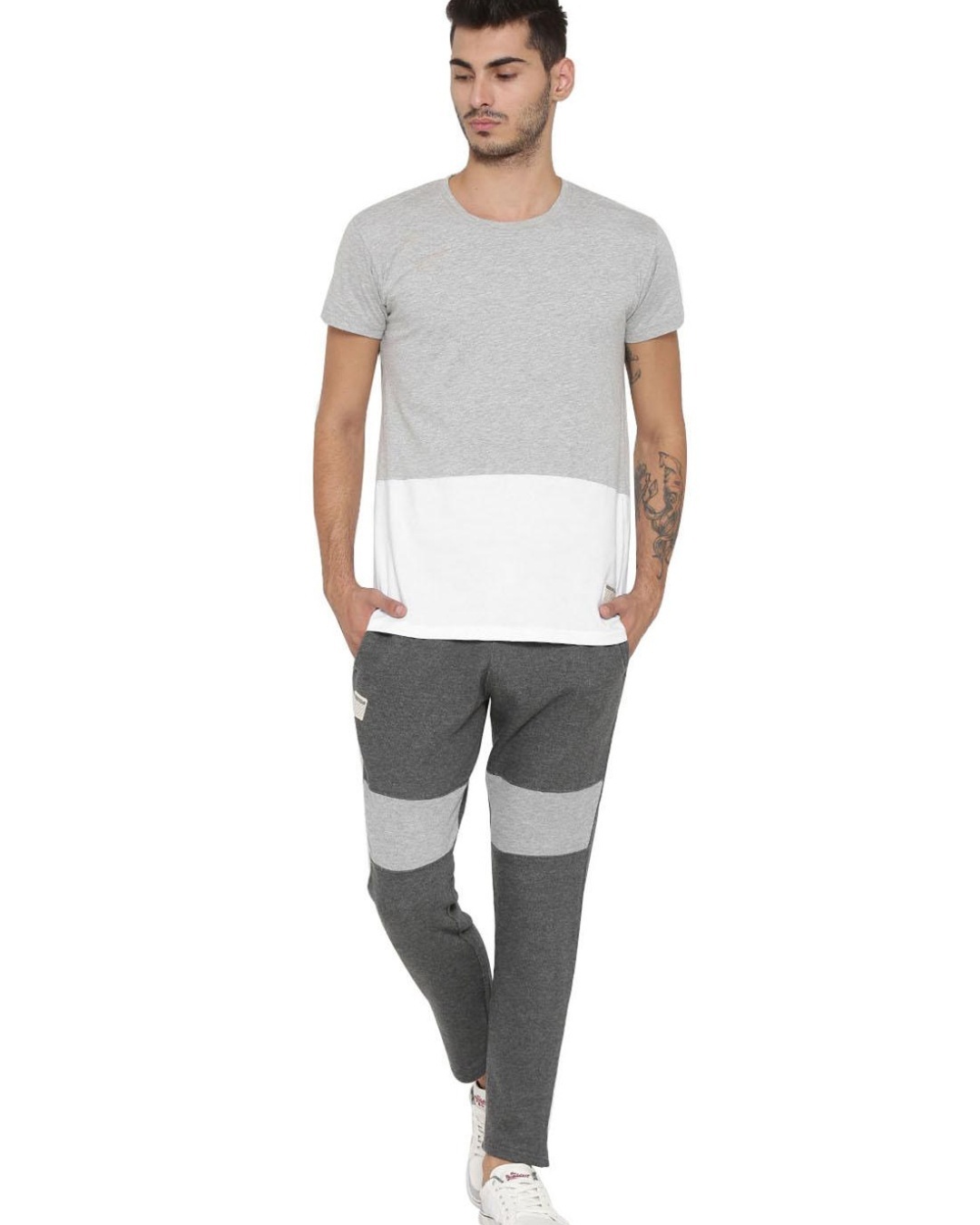 color block track pants mens