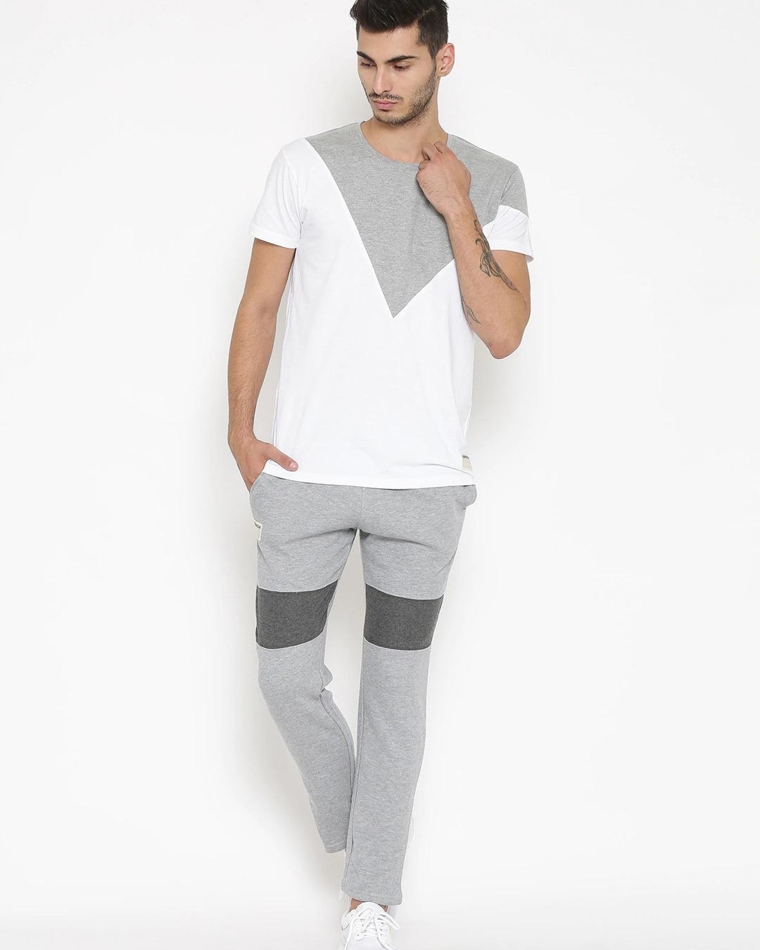 color block track pants mens